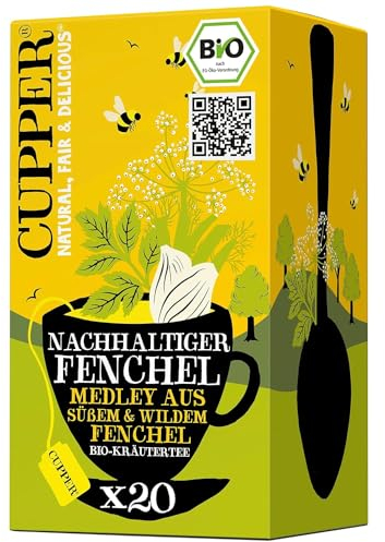 CUPPER Bio-Kräutertee Nachhaltiger Fenchel, 20 ungebleichte Teebeutel, umweltfreundlich, fair gehandelt
