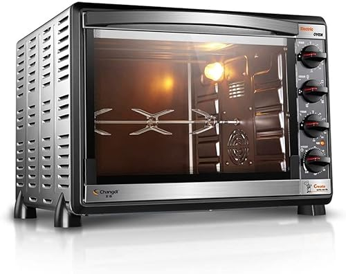 Fours grille-pain électriques 52L, four de comptoir avec revêtement antiadhésif en acier inoxydable, plaque chauffante et couvercle, four à convection pour torréfacteur à pizza, noir, ruban Happy Life