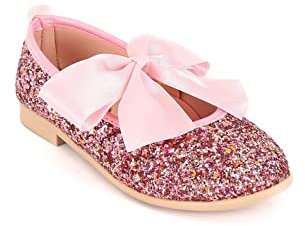 Abito Glitterato per Ragazze Lilla Scarpe con Paillettes Mary Jane Calzature Piatte misurare 28