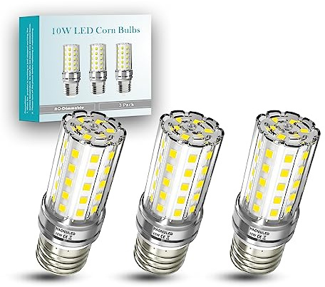E26 led bulbs E26/E27 Base, light bulbs 100 watt Equivalent 4000K Natural White 1100 Lumen Non-Dimmable led light bulbs 10W Candelabra Ceiling Fan led light bulb Tubular LED Corn lights 3 Pack