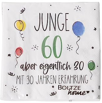 20 Servietten zum Geburtstag, 17x17cm, 3lagig; Papier (60)