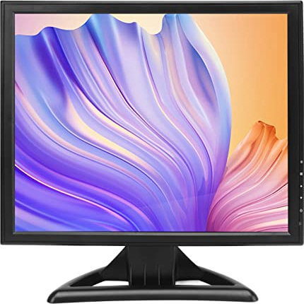 Moniteur Couleur 17 Pouces, Télécommande à écran LED HD Réglable Interface Multimédia HD 720P 1080P pour Les Jeux de Caméra de sécurité (Prise UE)