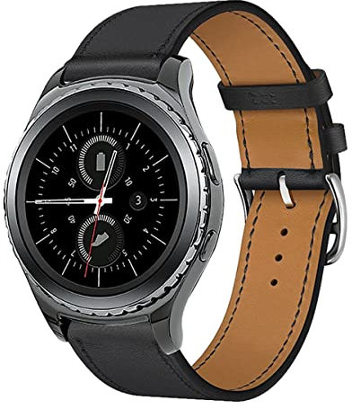 ZUREGO Cinturino di ricambio in pelle per Samsung Gear S2 Classic, cinturino in vera pelle di ricambio compatibile con Samsung Gear S2 Classic per uomo donna