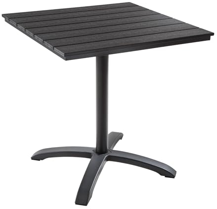 riess-ambiente.de Outdoor Bistrotisch DESIGNO 70cm schwarz Polywood wetterfest Gartentisch