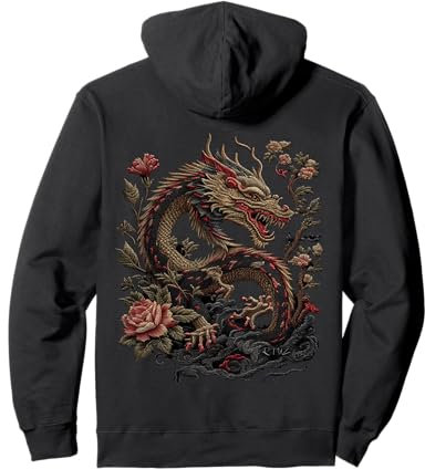 Drachen Streetwear Aesthetic Retro Mode Dragon Damen Herren Pullover Hoodie