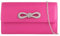 Bolso de mano de satén con lazo de diamantes para novia, graduación, boda, noche, fiesta, bolso de mano, rosa fucsia, medium