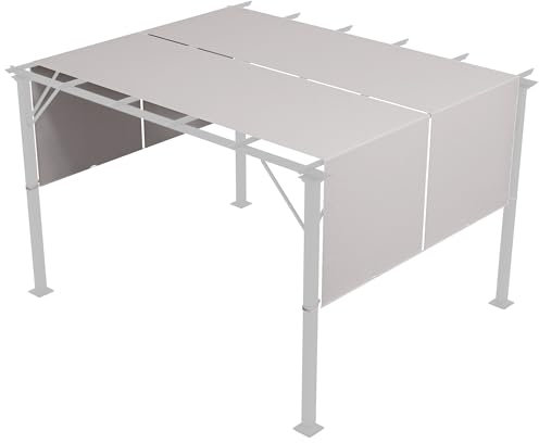 Outsunny Copertura per Pergola Gazebo da 3x3 m, Telo per Gazebo in Poliestere 180g/㎡ con Tasche e Cinghie per Aste, UV30+, 488x122 cm, Cachi