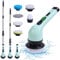 Decdeal autolaveuse électrique Brosse à récurer électrique pour Le Nettoyage épurateur électrique Épurateur électrique sans Fil, 6 têtes de Nettoyage de Rechange, Brosse de Nettoyage de Douche