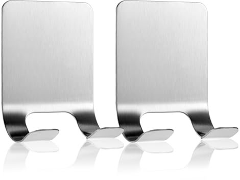 ElevateTech Razor Holder for Shower, Self Adhesive Razor Hooks Stainless Steel Shower Razor Holder Heavy Duty Storage Hook Waterproof Wall Hooks Shower Hook for Razor Towels Loofah
