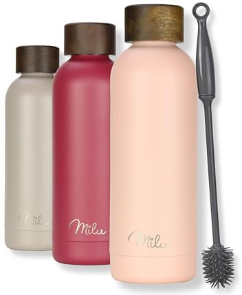 Milu Thermosflasche 750ml Isolierte Edelstahl Thermo Trinkflasche Thermoskanne Auslaufsichere Isolierflasche doppelwandig - Kohlensäure geeignet – inkl. Reinigungsbürste (Pink, 750ml)