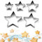 5 Stück Ausstechformen,Ausstecher Stern,Edelstahl Ausstechform Weihnachten Klein Groß Set,Mini Star Plätzchenausstecher,Keksausstecher Sterne Christmas Sternschablone mit 5 Zacken,für Cookie Fondant