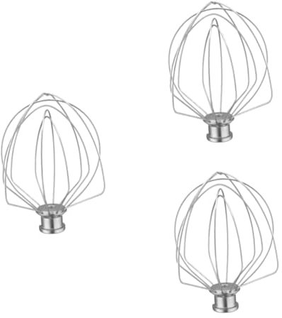 Amosfun 3 Pièces batteur à oeufs en acier inoxydable en acier inoxydable Accessoires de batteur électrique batteur manuel mélangeur à main de cuisine mélangeur à main Silver