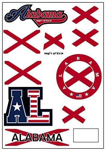 Daged Alabama USA Aufkleber Karte Stickerbogen - Reiseaufkleber PKW Auto Motorrad Biker Flagge Fahne Deko AK