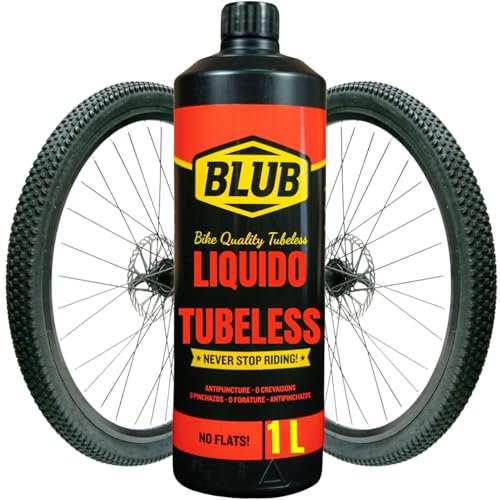 BLUB liquido tubeless MTB 1 LITRO | Liquido Antipinchazos Bicicleta | Sellador Repara Pinchazos Bicicleta | Kit Reparacion Neumaticos, Parches Bici | Gel Antipinchazos para Jeringa Tubeless