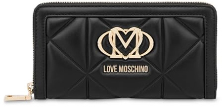 Moschino Portafoglio donna Love zip around trapuntata nero AS25MO03 JC5644