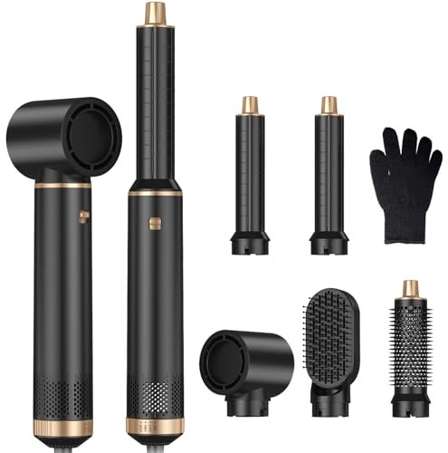 5 in 1 Hair Styler Pro, Air Curler for Less Heat Damage, 1000w Multi-Styler Tools with Curl,Straighten,Volumise, Smooth Blow Dryer Brush, for Different Hair Type, Salon Blow-Out Look