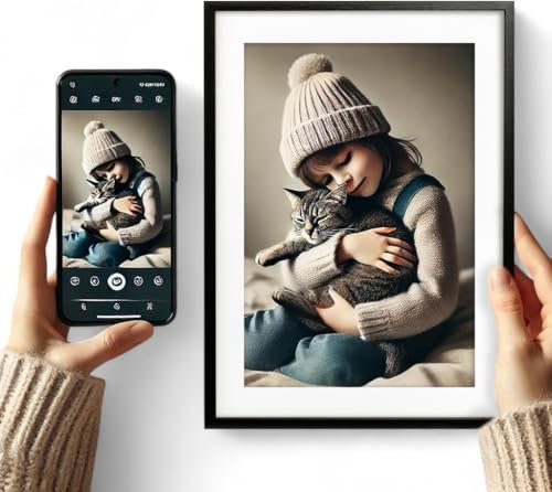 Paul Sinus Foto auf Poster mit Passepartout Rahmen und Echtglas nach Wunsch - Wandbild mit Wunschmotiv - persönlich und personalisiert