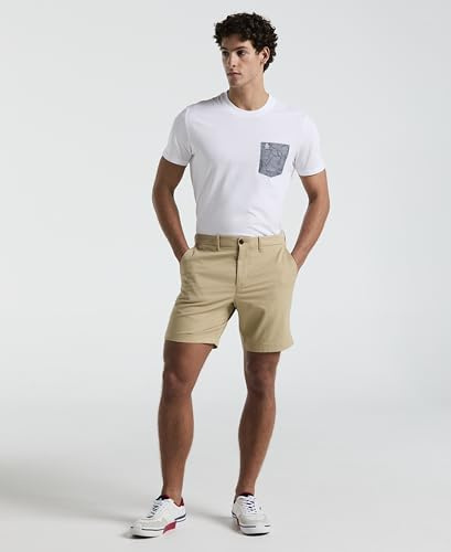 Original Penguin Cotton Tencel 8 Slim Fit Shorts Beige