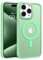 VENINGO Magnetica Cover per iPhone 15 Pro Max Custodia Compatibile con MagSafe Cover Traslucida Opaca Silicone Tpu Anti Impronte Digitali Custodia per iPhone 15 Pro Max 6,7 Pollice Chiaro Verde