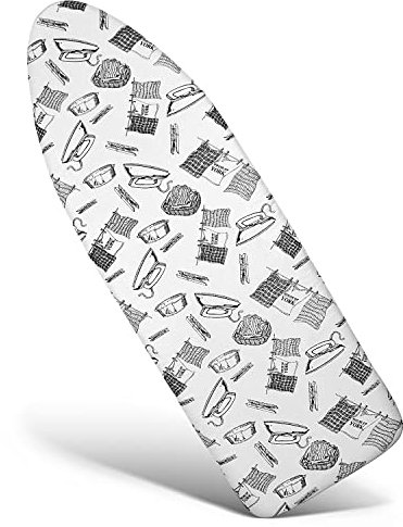 Ironing Board Cover Heat Resisant Thick Felt Pad with Elastic Cord,Ironing Cover Replacement Iron Board Cover with Thick Padding,Easy to Handle and Fits Board