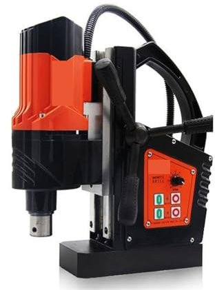 Taladro de columna, Taladro magnético industrial eléctrico rotativo de 800 W con base magnética y velocidad ajustable, máquina de roscado hacia adelante y hacia atrás. Para proyectos de bricolaje y ma