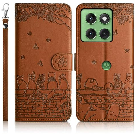 Succtopy Cover per Motorola Moto Edge 60/60 Fusion 5G Flip Caso in PU Pelle Premium Portafoglio Custodia[Protezione Completa] [Slot Scheda] [Kickstand] Case Marrone
