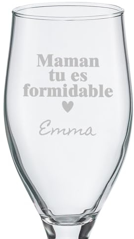 Wanapix | Verre à Bière Personnalisable | 32 cl. | Verre à bière avec Noms | Verres écologiques sans plomb | Cadeau de Fête des Pères pour les papas brasseurs | Maman tu es géniale