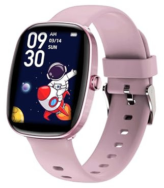 Reloj Inteligente Niños Niñas, Smartwatch Niños con Podómetro, 100 Modos Deportivos, IP67 Impermeable, Juegos de Rompecabezas, Despertador, Monitor de Sueño, Regalo para niños 6+ años (Rosado)
