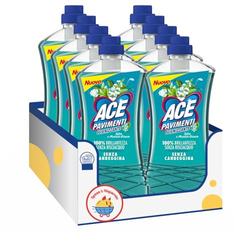 Detergente Igienizzante Pavimenti Talco e Muschio Bianco 1L – Profumo Delicato – Variazioni 4/8/12 Pezzi (8)