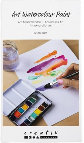 Creativ Company Watercolour Paint Set Flowers and Landscapes 12 Colours