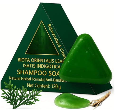 Nature Triangle Shampoo Bar, Natural Grass Glutinous Rice Water Solid Shampoo Bar for Hair Care & Hair Growth, Calming & Strengthens Hair, Gentle on Hair & Scalp, for All Hair Types (2pcs)