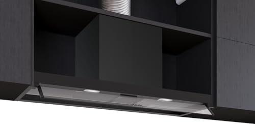 Siemens iQ300 Integrierte Designhaube 90 cm Klarglas Mattschwarz LJ95BCC60 | Made in Germany, Nahtlose Integration, Angenehm leiser Motor, Maximaler Stauraum, Drucktastensteuerung, Komfort Installation