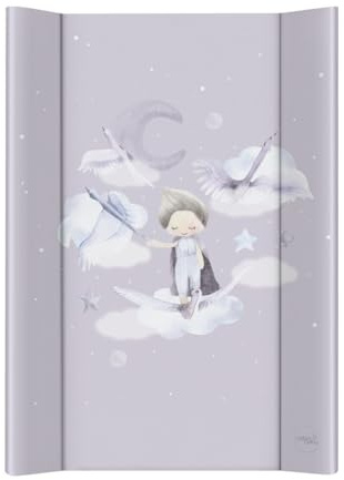 CEBA BABY Harte Wickelauflage 50x70 cm – Wickelbrett mit Klettbefestigung, Basic, sicher & stabil (Wild Swans)