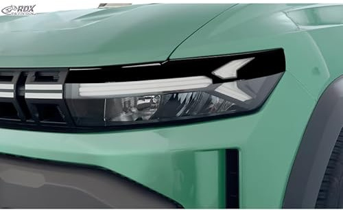 RDX Head light spoilers compatible with Dacia Duster III & Dacia Bigster 2024- (ABS Gloss Black)