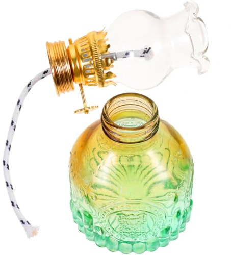 LIFKICH Vintage Petroleumlampe aus Glas Winddichte Tischöllampe für Innenbereich Dekorative Retro Öllampe als Stimmungsvolle Tischleuchte für Wohnzimmer oder Büro