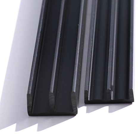 6mm Glasführungsprofil - Schiebetürprofil (150, schwarz)