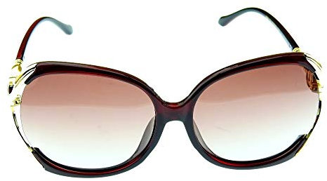 Sonnenbrille für Frauen - groß - Diva - elegant - Mädchen - Vintage - Retro - Mode - polarisiert - UV400 - roter Rahmen - rosa Linse