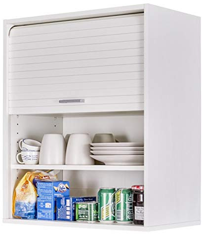 SIMMOB Meuble de Cuisine Haut Blanc 2 Etagères L 60 cm H 72 cm P 35 cm