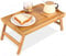 Wooden Breakfast in Bed Tray, 50 x 30 x 23 cm Serving Lap Tray With Folding Legs And Handles Camping Tray Compact Space Saving Natural Lightweight Bed Tray