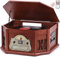 ORCC Tocadiscos 10 en 1, tocadiscos nostálgico para discos de vinilo con Bluetooth, 2 altavoces integrados, CD, casete, radio AM/FM, USB, ranura SD, control remoto