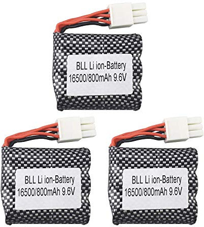 Lot de 3 batteries 9,6 V 800 mAh pour S911 S912 9115 9116 9120 haute vitesse tout-terrain RC pièces de camion