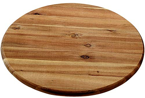 Bütic - Plateau tournant en bois d'acacia - Plateau tournant - Cabinet rotatif - Assiette de service - Diamètre : 30 cm