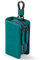 VISOUL Echt Leder Autoschlüssel Abdeckung Schlüsseltasche Auto Schlüssel Anhänger Antik Vintage Doppelter Reißverschluss Karabienerhacken Tasche E01 See Blau