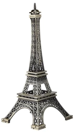 Cyrank Paris Eiffelturm, Metall Handwerk Architektur Modell Eiffelturm-Modell Eiffelturm-Metallstatue Eiffelturm-Figur Für Souvenirs Zinklegierung Desktop Home Dekoration Kunst Geschenk(15cm)