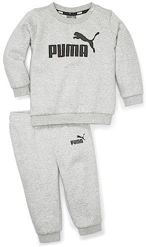 PUMA Minicats Ess Crew Jogger Fl, Tuta sportiva Unisex - Bimbi 0-24, ardesia grigio chiaro, 74