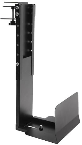 Adjustable Clamp Mount On Desk for PC Tower - No Drilling, Height Adjustable from 13.2 to 21.6, Width Adjustable from 5.5 to 9.8, Heavy Duty Under Desk Computer Mount, Computer Mount for Desk