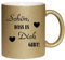 Glitzertasse, Tasse mit Glitzer, Kaffee-/ Teetasse mit Spruch Schön, dass es dich gibt!, Keramik, 330ml, (Gold)