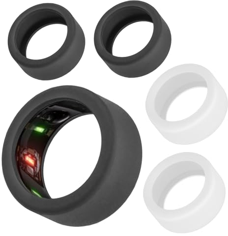 PEUTIER 4st Silikon Ring Hülle Kompatibel mit Oura Ring Gen 3, Rund Ring Schutz Elastisch Ringschutz Smart Ring Schutzhülle Zubehör für Oura Ring Workout (M für 11/12/13)