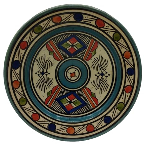 Piatto Ceramica Terracotta Parete Diam.22,5cm Etnico Marocchino Marocco 0104241005