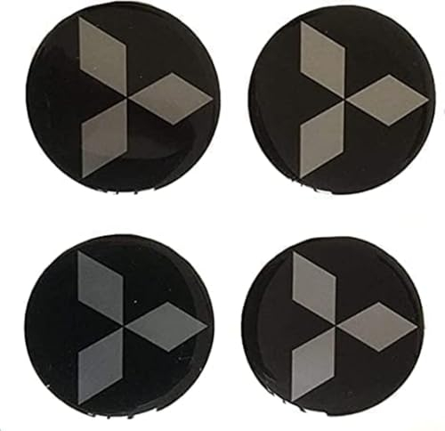 4 Stück Wagen Radnabenkappen für Mitsubishi Evo X4 LS200 Outlander 55mm Reifen Felgen Felgendeckel Radkappen Car Hub Centre Caps Wheel Stickers